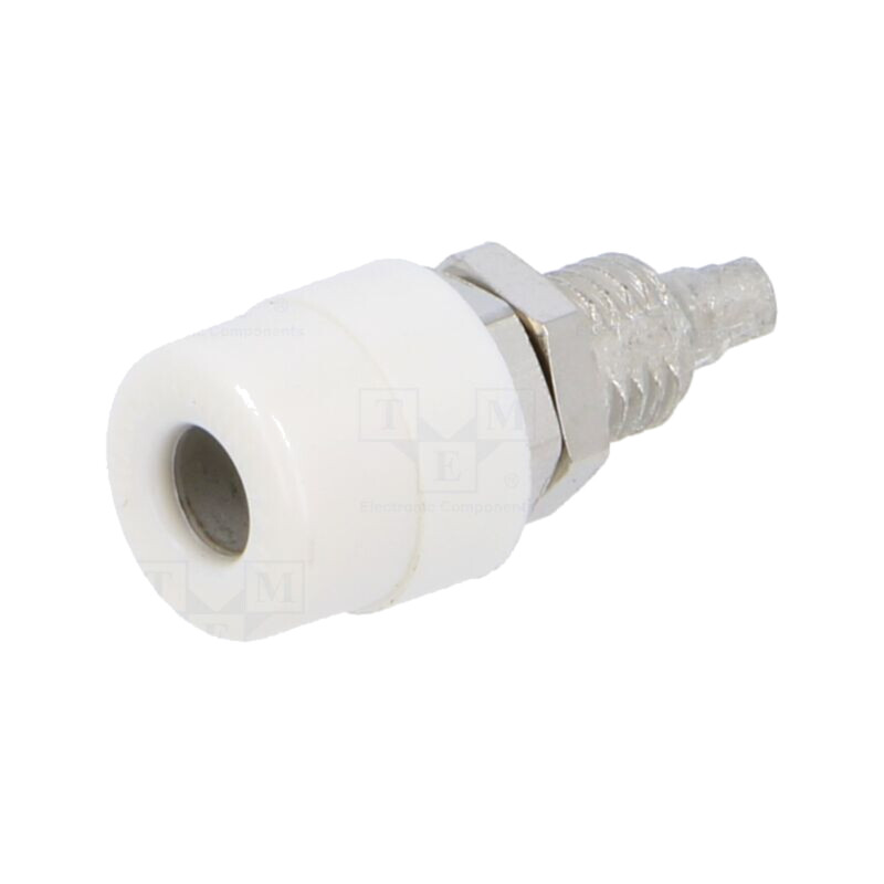 Conector: banană 4mm; soclu; 32A; 60VDC; albă; lipite,înşurubare