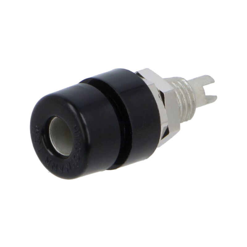 Conector: banană 4mm; soclu; 32A; 30VAC; 60VDC; neagră; BIL 30