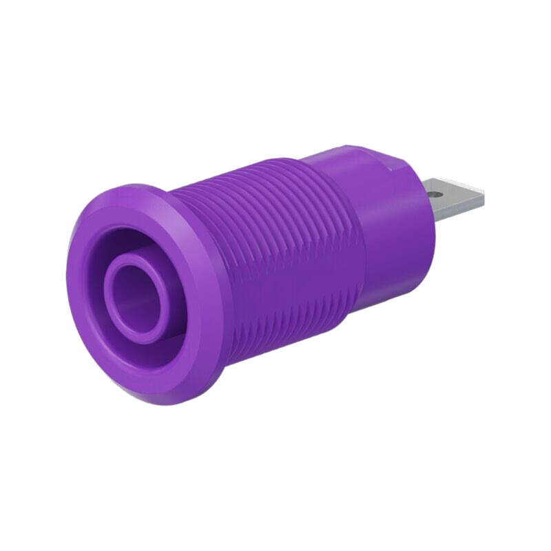 Conector: banană 4mm; soclu; 24A; 1kV; Orif: Ø12,2mm; violet