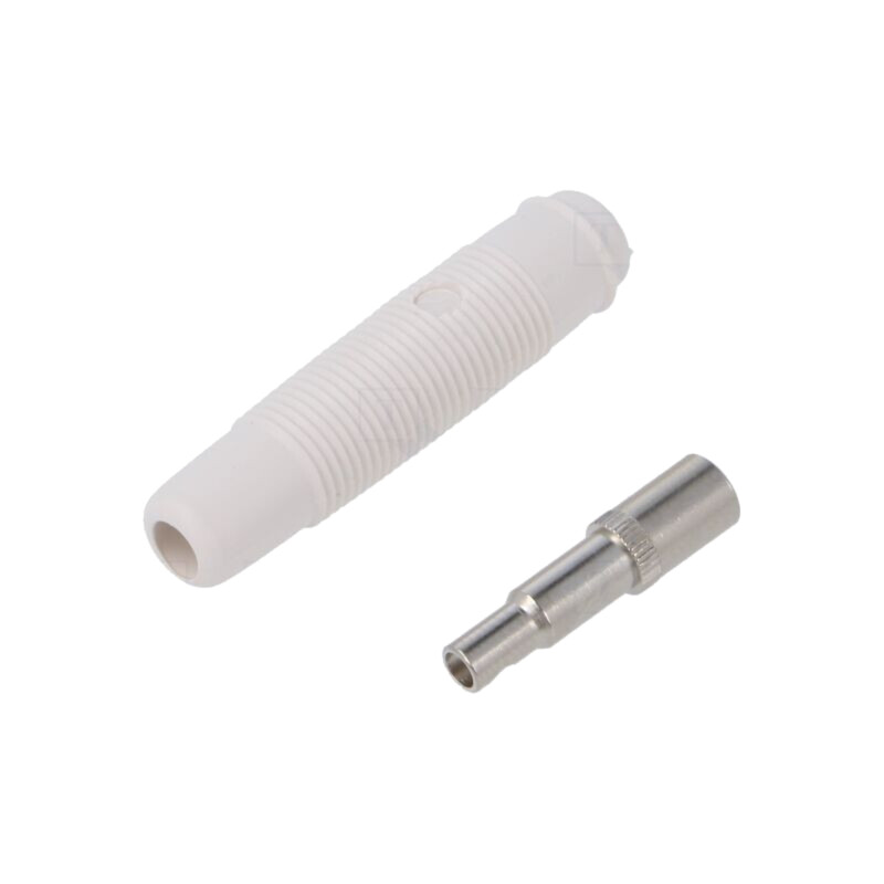 Conector: banană 4mm; soclu; 16A; 60VDC; albă; nichelat; 3mΩ; KUN 30