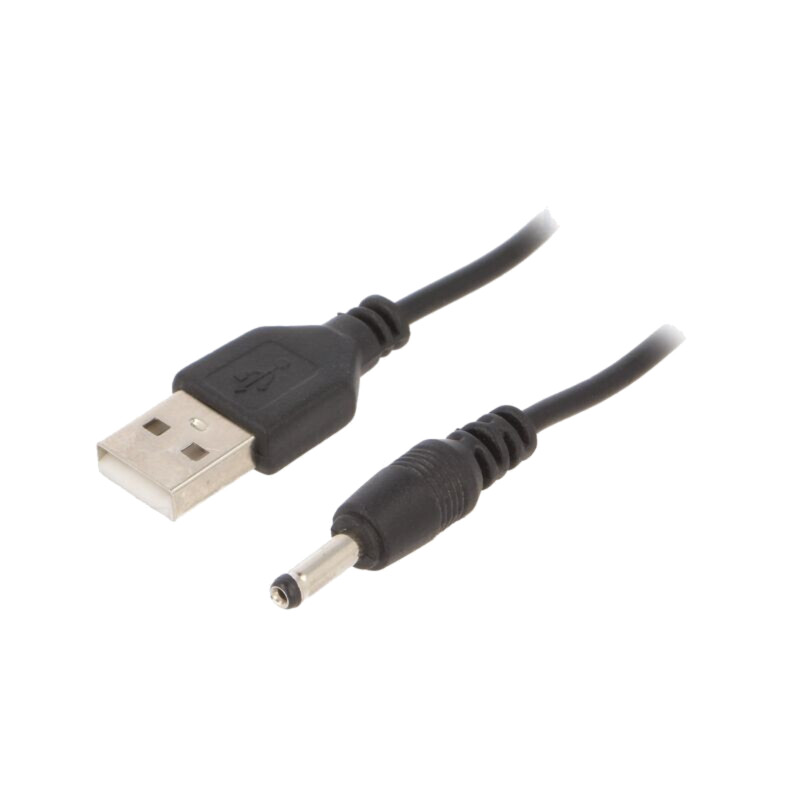 Cablu; USB A mufă,DC 3,5/1,00 mufă; negru; 1,8m