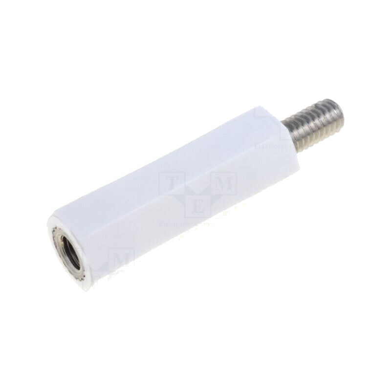Bucşă izolantă; Filet int: M4; Lung: 20mm; UL94V-2; poliamidă
