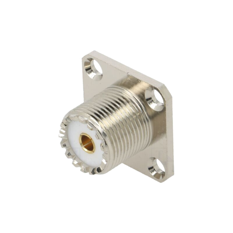 Conector: UHF (SO-239); soclu; mamă; drept; lipire; PS; 18x18mm