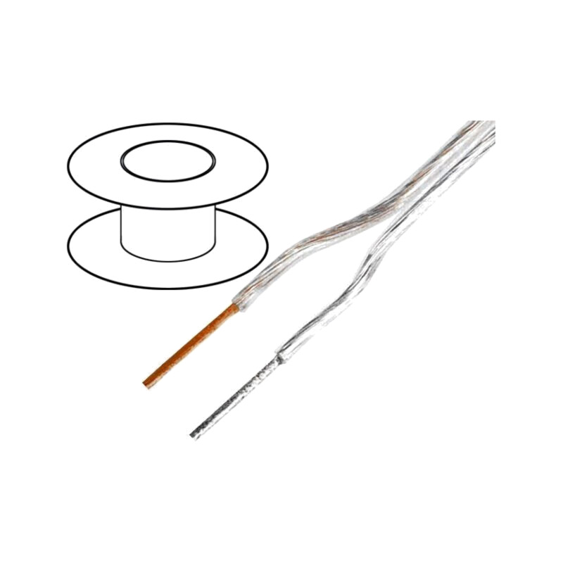 Cablu: cablu pt.difuzor; 2x0,75mm2; litat; OFC; transparent; PVC