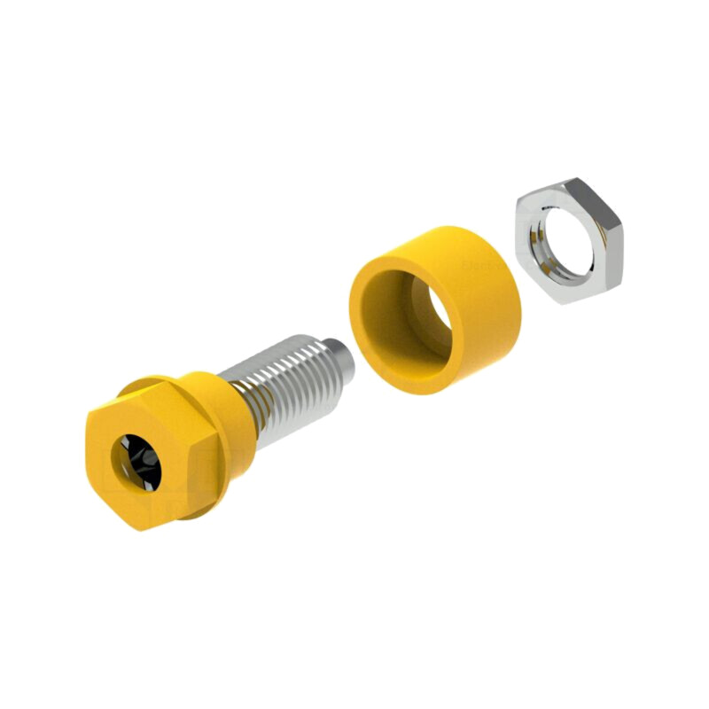 Conector: banană 4mm; soclu; 36A; 30VAC; 60VDC; Orif: Ø6mm; galbenă