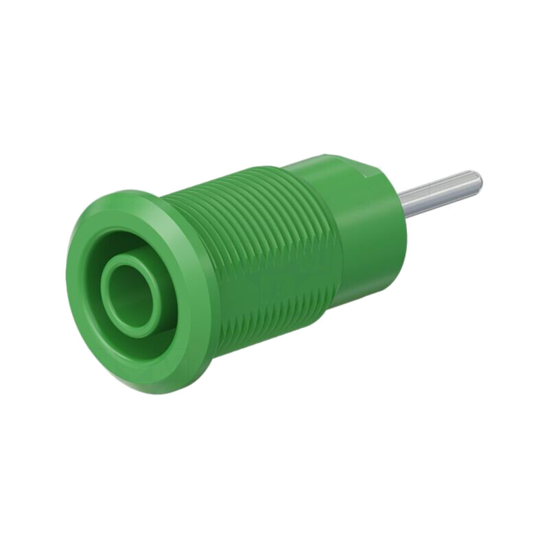 Conector: banană 4mm; soclu; 24A; 1kV; verde; nichelat