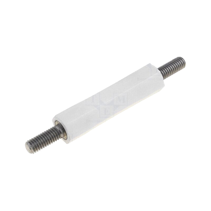 Bucşă izolantă; Lung: 15mm; UL94V-2; poliamidă; Corp: albă