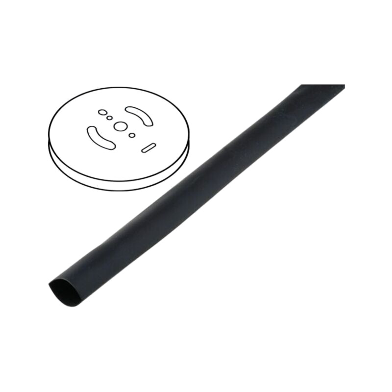 Manşon termocontractabil; cu adeziv; 2: 1; 1,6mm; neagră; rolă