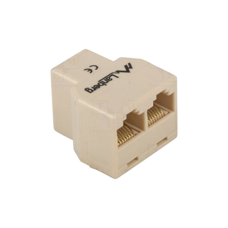 Splitter; maro; RJ45 soclu x2,RJ45 mufă x1; Ecranare: ecranat