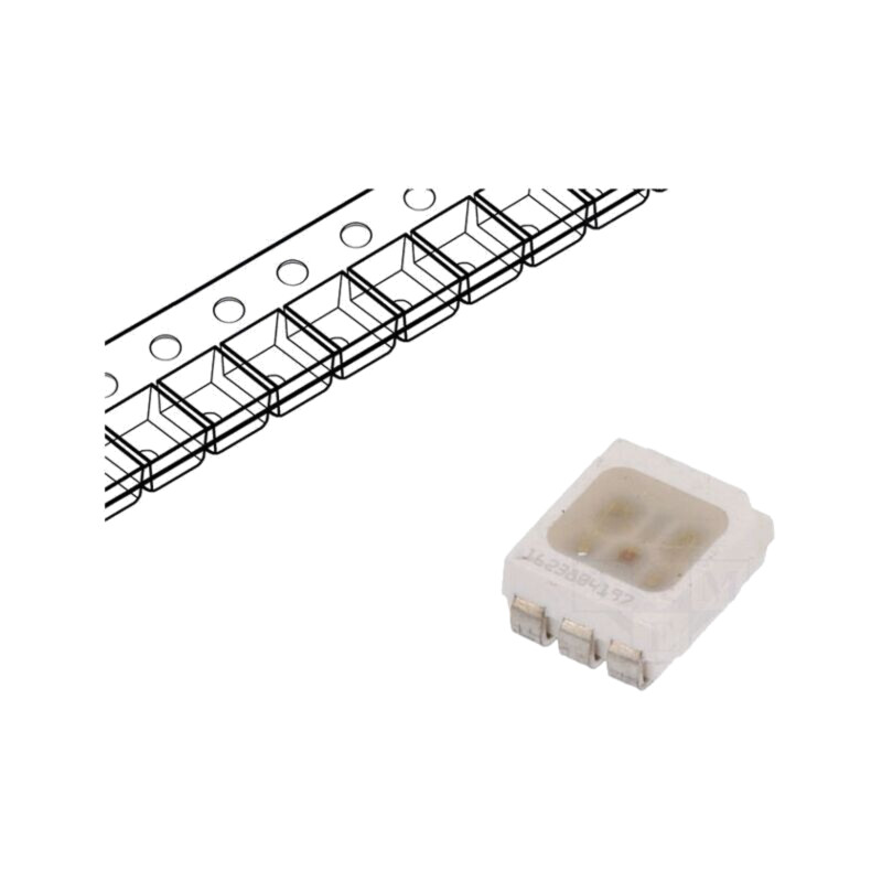 LED; RGB; SMD; 3528,PLCC6; 1,8÷2,4/2,7÷3,6/2,7÷3,6VDC; 120°; 20mA