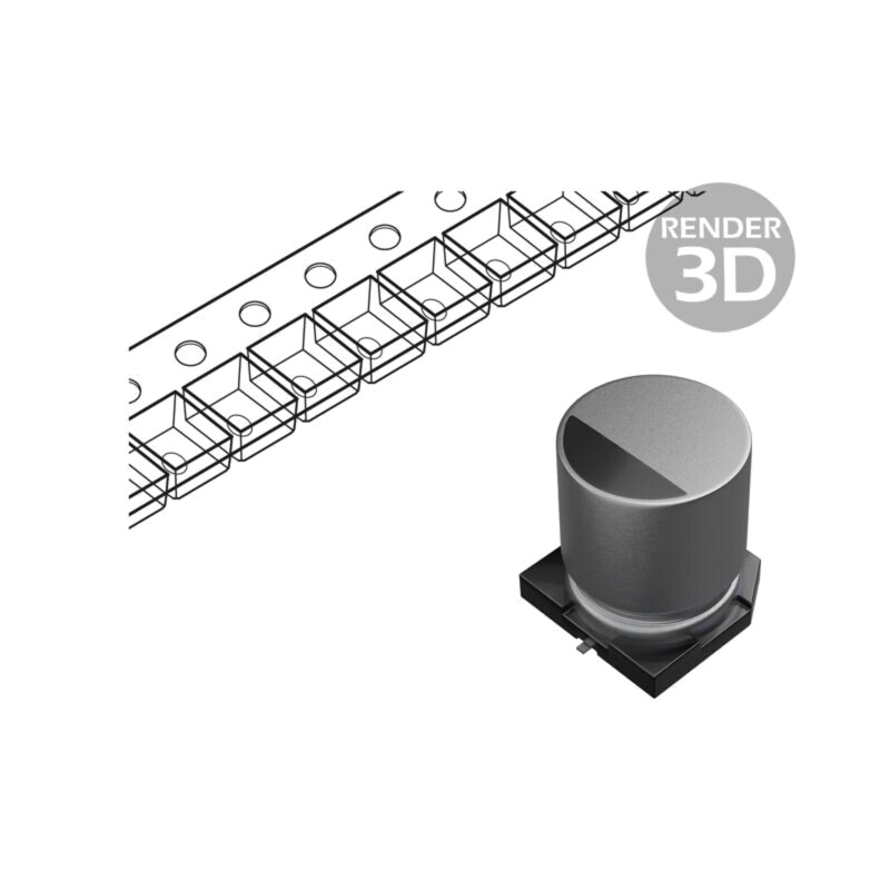 Condensator: hibrid; 10uF; 50VDC; SMD; ESR: 120mΩ; ZC; ±20%; Ø5x5,8mm