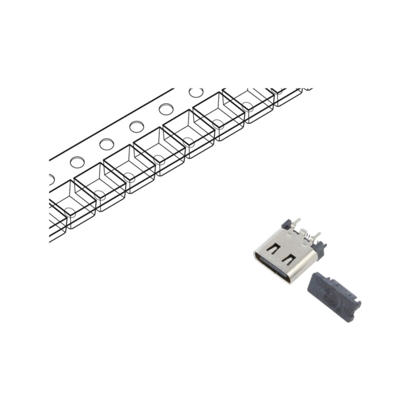 Conector: USB C; soclu; SMT; PIN: 16; verticală; top board mount