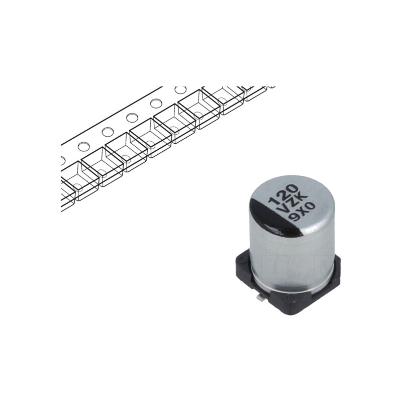 Condensator: hibrid; 120uF; 35VDC; SMD; ESR: 35mΩ; ZKU; ±20%; 4000h