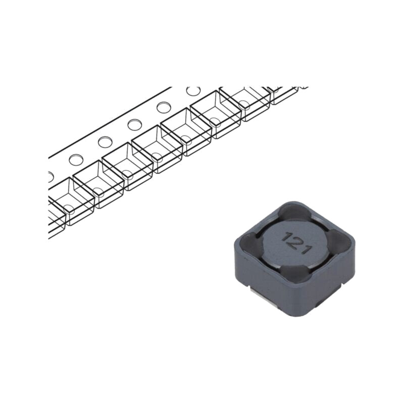 Inductor: fir; SMD; 120uH; 1,65A; 210mΩ; ±10%; 12,5x12,5x6mm