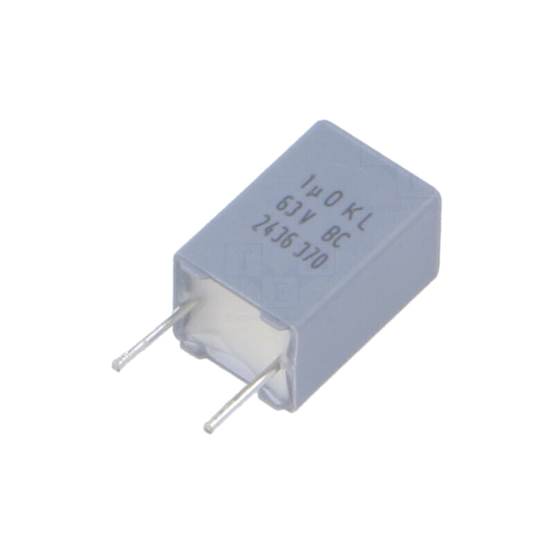 Condensator: cu poliester; 1uF; 40VAC; 63VDC; 5,08mm; ±10%; THT