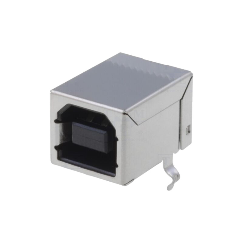 Conector: USB B; soclu; THT; în unghi 90°; USB 2.0; aurit
