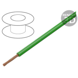 Cablu; FLY; 1x1mm2; litat; Cu; PVC; verde; 60V; 100m