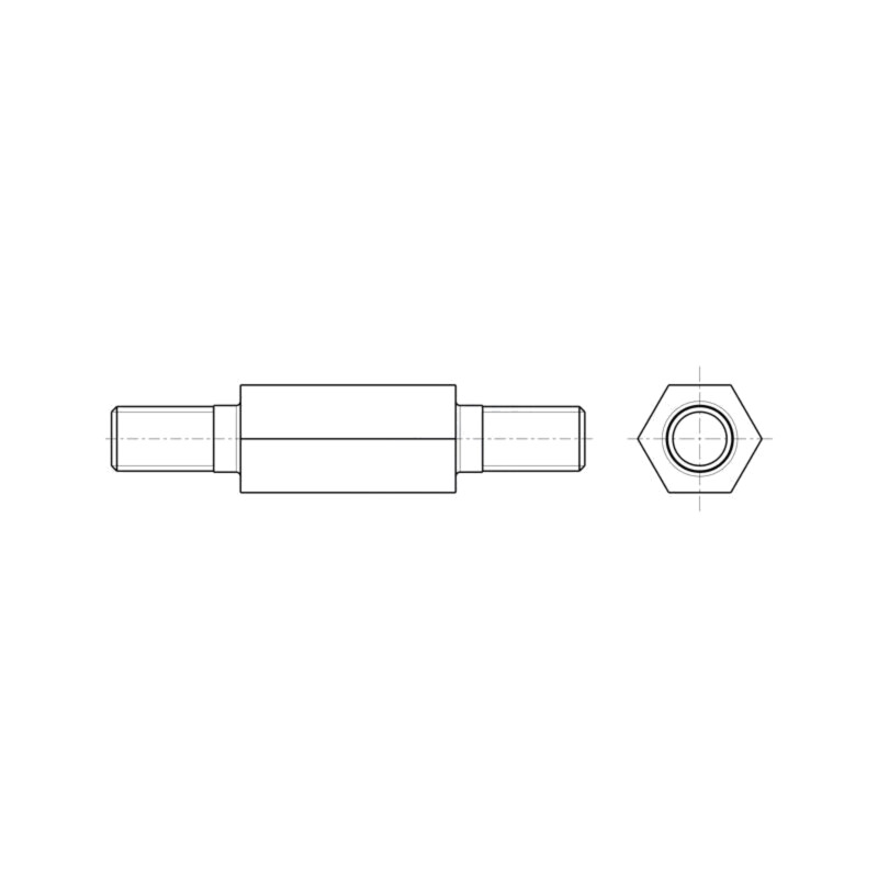 Piuliţă-distanţieră filetată; 10mm; Filet ext: M3; hexagonală