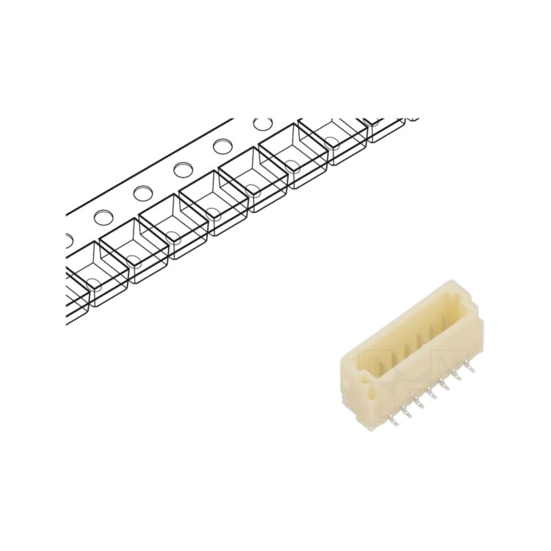 Conector: cablu-placă; soclu; tată; 1A; 50V; PIN: 7; SMT; 1mm; 1x7