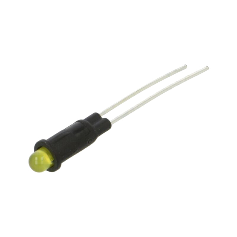 Lampă de control: LED; galbenă; 2VDC; PM3; plastic; 3mm; 30mcd