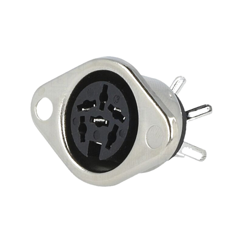 Conector: DIN; soclu; mamă; PIN: 6; 240°; drept; lipire