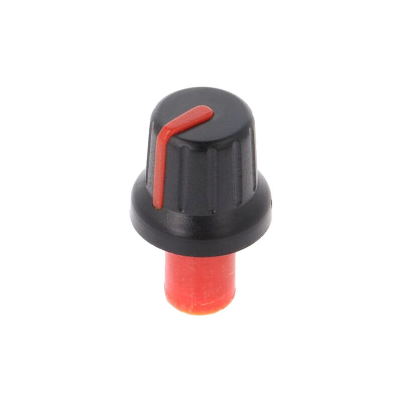 Buton rotativ; cu indicator; ABS; Øax: 6mm; Ø16x14,4mm; neagră