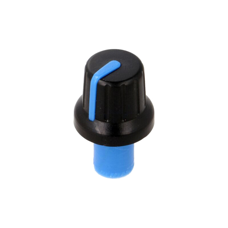 Buton rotativ; cu indicator; ABS; Øax: 6mm; Ø16x14,4mm; neagră