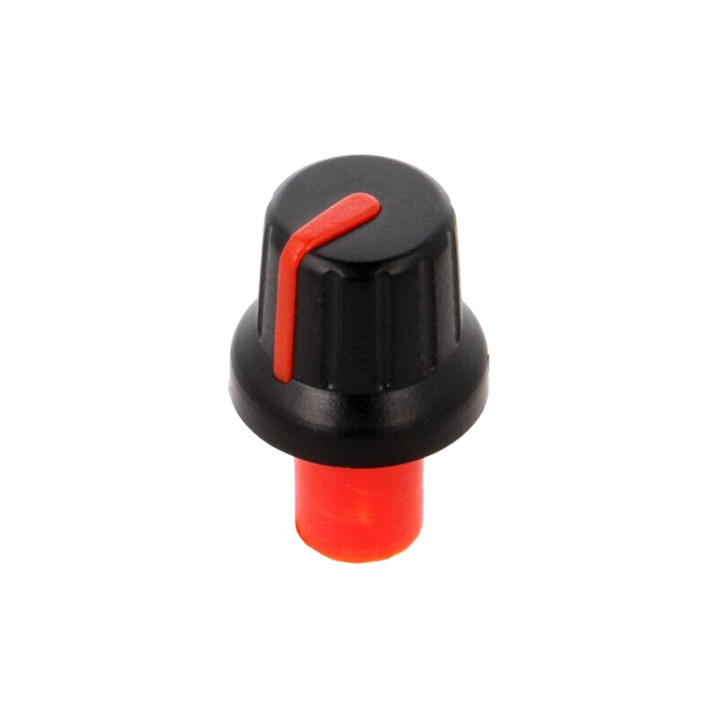 Buton rotativ; cu indicator; ABS; Øax: 6mm; Ø16x14,4mm; neagră