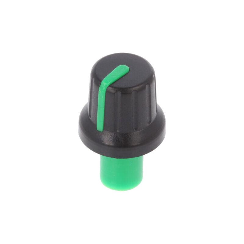 Buton rotativ; cu indicator; ABS; Øax: 6mm; Ø16x14,4mm; neagră