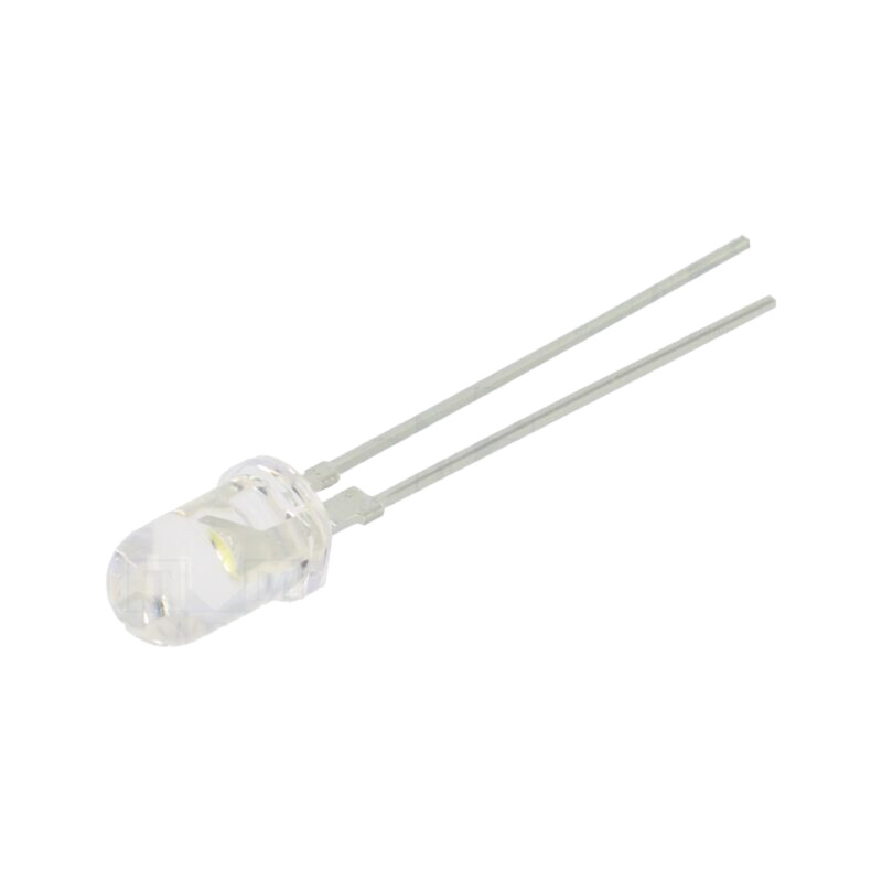 LED; albă; 5mm; 45000mcd; 30°; Parte frontală: convex; 3,2÷3,6VDC