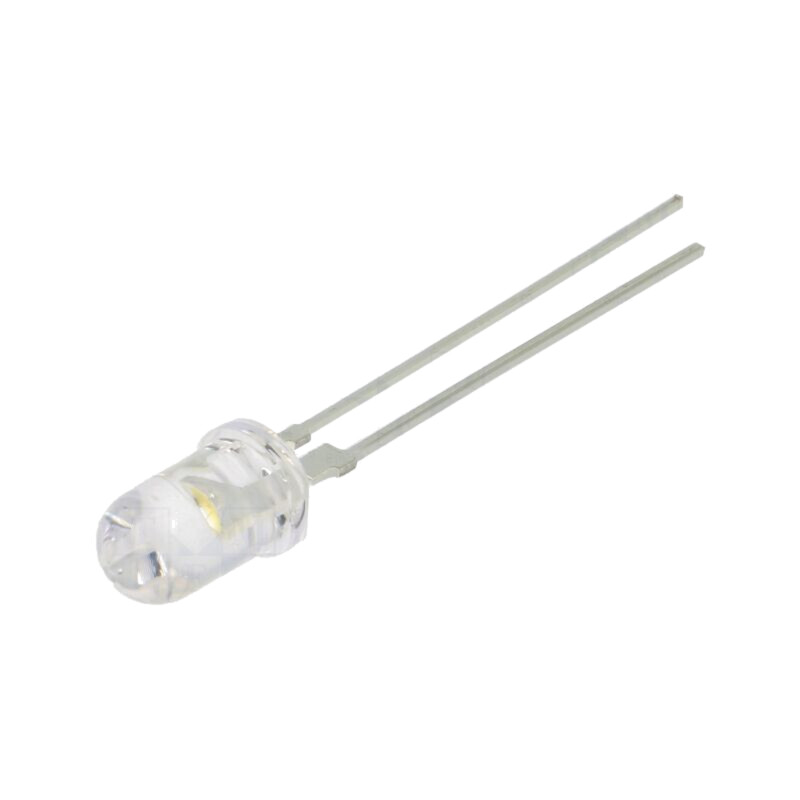 LED; alb rece; 5mm; 45000mcd; 30°; Parte frontală: convex; -30÷85°C