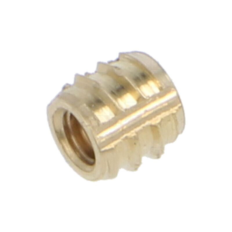 Adaos filetat; alamă; M2,5; Lung: 4mm; Caracteristici: duroplast