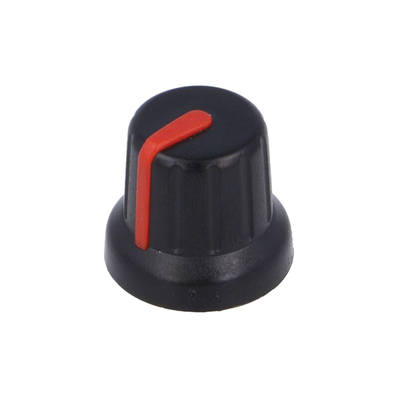 Buton rotativ; miniaturale,cu indicator; Øax: 6,35mm; neagră