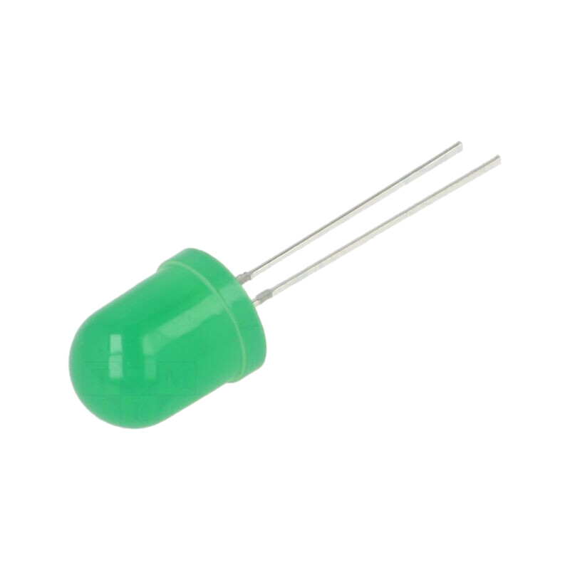 LED; verde; 10mm; 5800mcd; 30°; Parte frontală: convex; 5,5÷20VDC