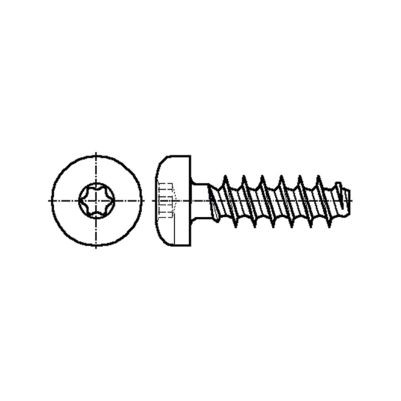 Şurub; pt.plastic; 3,5x10; Cap: cap rotund; Torx®; TX10; oţel; zinc