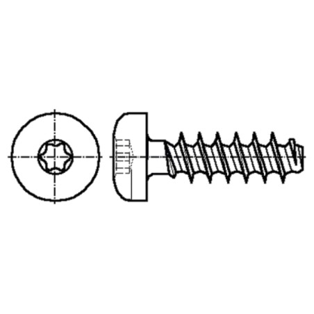 Şurub; pt.plastic; 3,5x10; Cap: cap rotund; Torx®; TX10; oţel; zinc