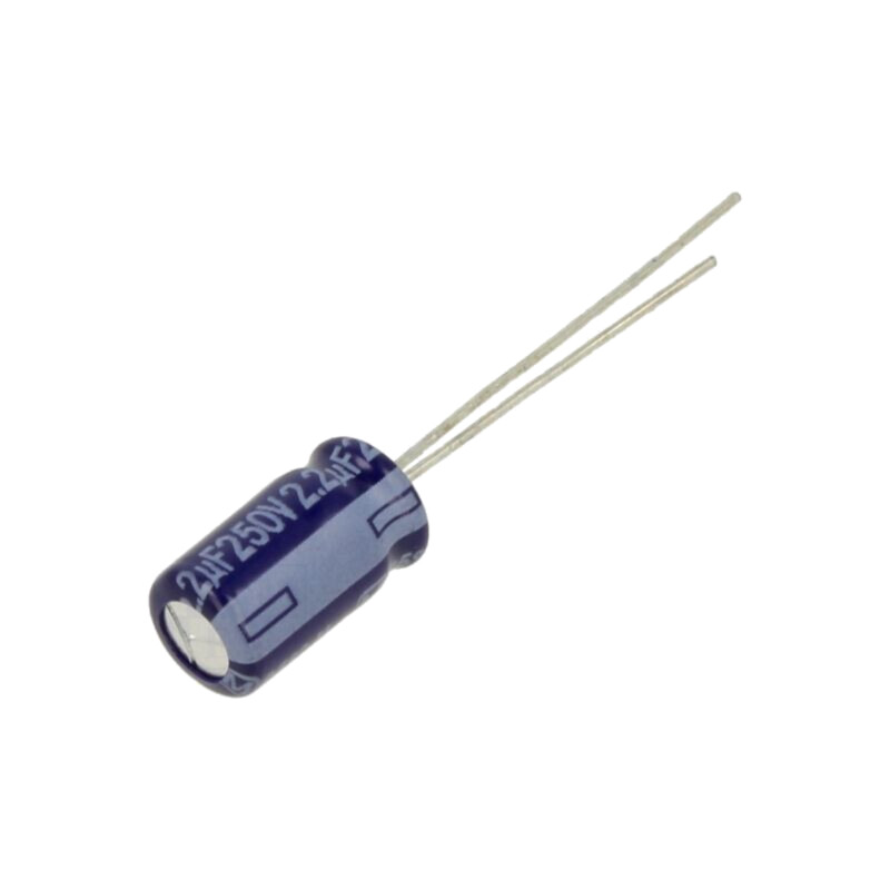 Condensator: electrolitic; THT; 2,2uF; 250VDC; Ø6,3x11,2mm; ±20%