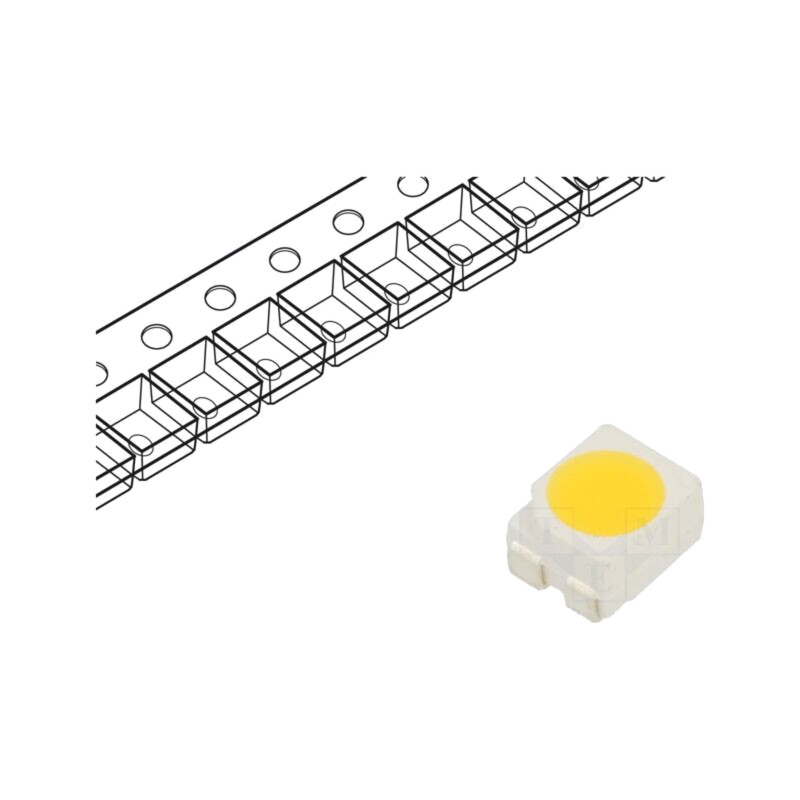 LED; albă; SMD; 3528,PLCC4; 35÷38lm; 5500-6500(typ)-8500K; 120°