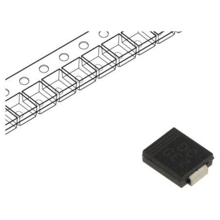 Diodă: TVS; 1,5kW; 26,7V; 38,6A; unidirecţională; SMC; rolă,bandă