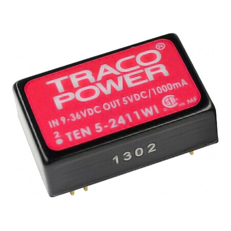 Convertor: DC/DC 5W Uintr: 9÷36V Uieş: 12VDC Uieş2: -12VDC DIP24: cod: TEN5-2422WI,  | Electronic-mag.ro | Componente Electronic