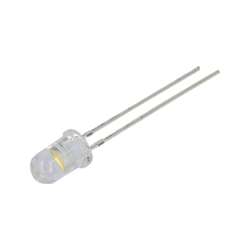 LED; alb cald; 5mm; 8400÷10000mcd; 90°; Parte frontală: convex