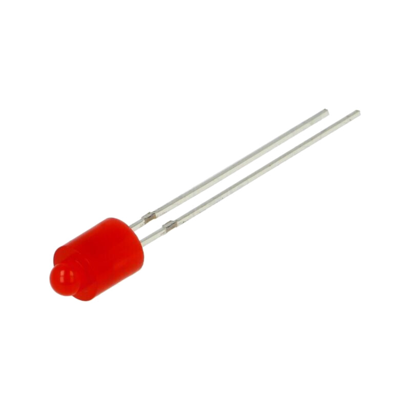 LED; roşie; 3mm; 45mcd; 60°; Parte frontală: plat; Nr.term: 2; 240mW
