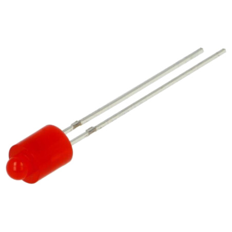 LED; roşie; 3mm; 45mcd; 60°; Parte frontală: plat; Nr.term: 2; 240mW