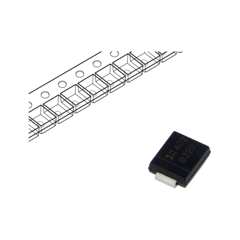 Diodă: redresoare Schottky; SMC; SMD; 20V; 3A; rolă,bandă
