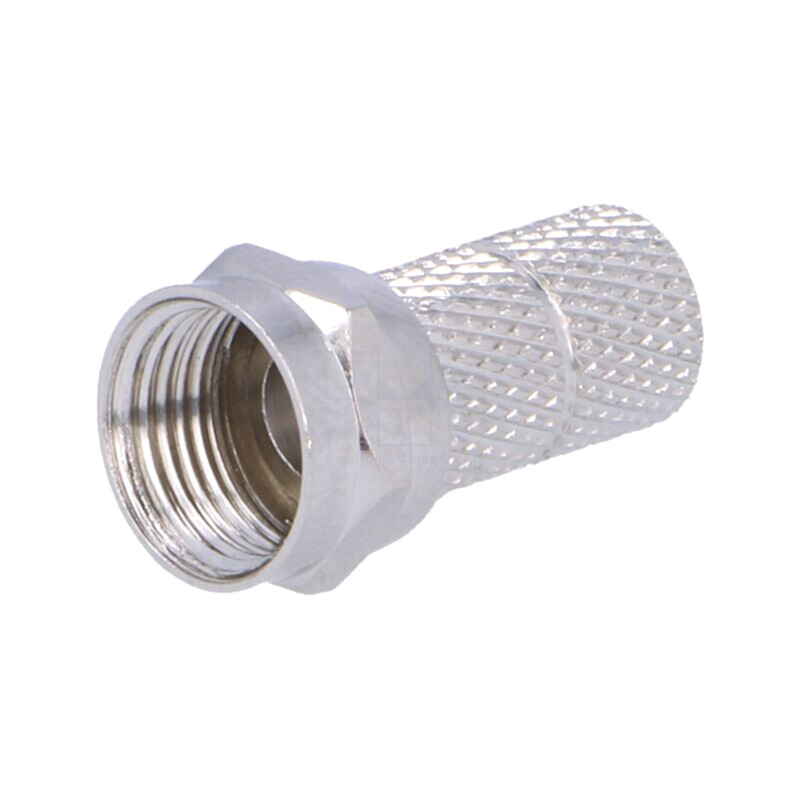Conector: F; mufă; tată; înşurubată (twist-on); pe cablu; drept