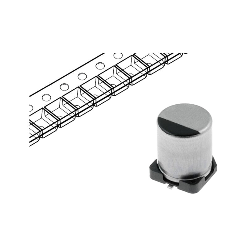 Condensator: electrolitic; low ESR; SMD; 47uF; 16VDC; Ø5x5,8mm