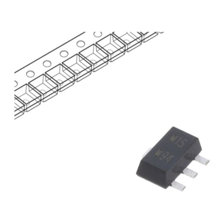 Tranzistor: PNP; bipolar; 30V; 3A; SC62,SOT89