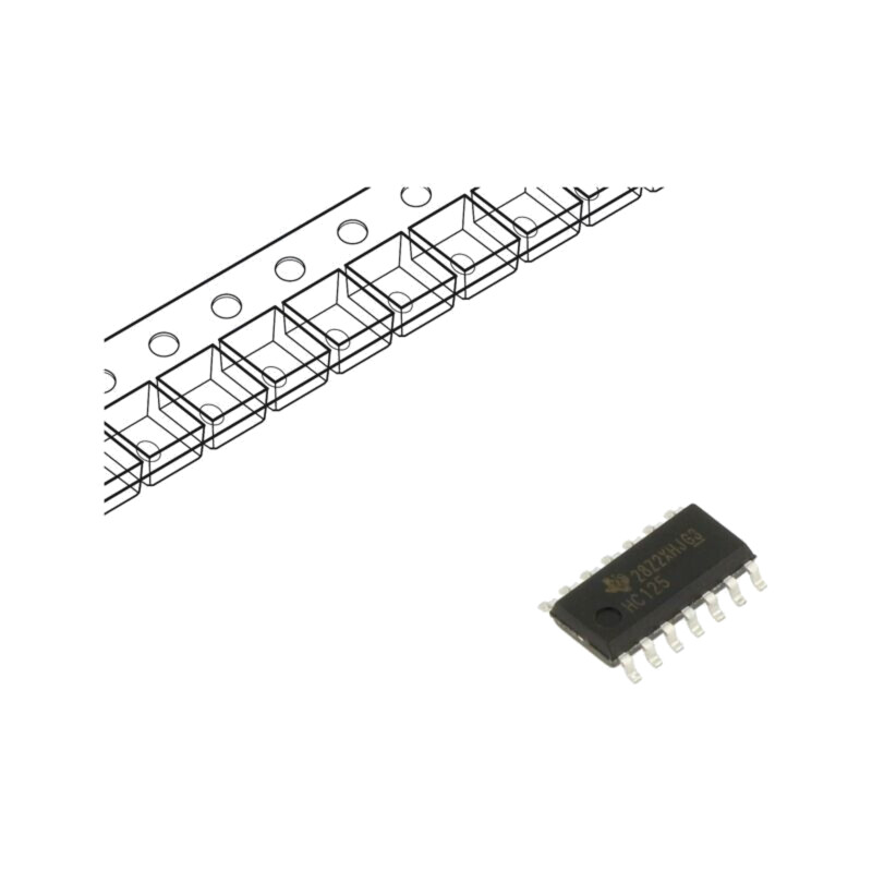 IC: digital; buffer,non-inversor; Ch: 4; SMD; SO14; 2÷6VDC; HC