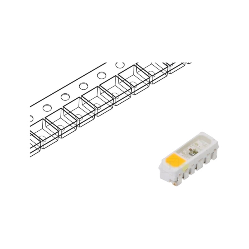 Programabilă LED; RGBW; SMD; 3,5÷7,5VDC; 5x1,8x1,6mm; 120°; 12mA