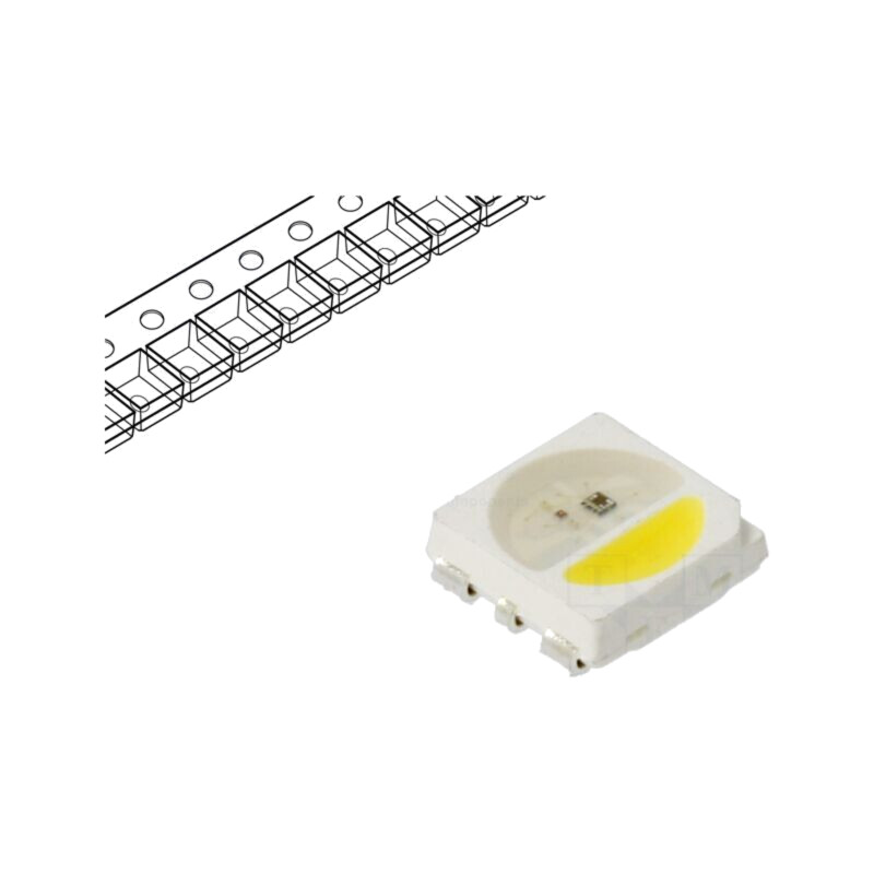 Programabilă LED; RGBW; SMD; 5050,PLCC6; 3,5÷7,5VDC; 5x5x1,6mm